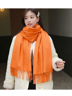 Premium Cashmere Feeling Solid Color Scarf W/ Tassels